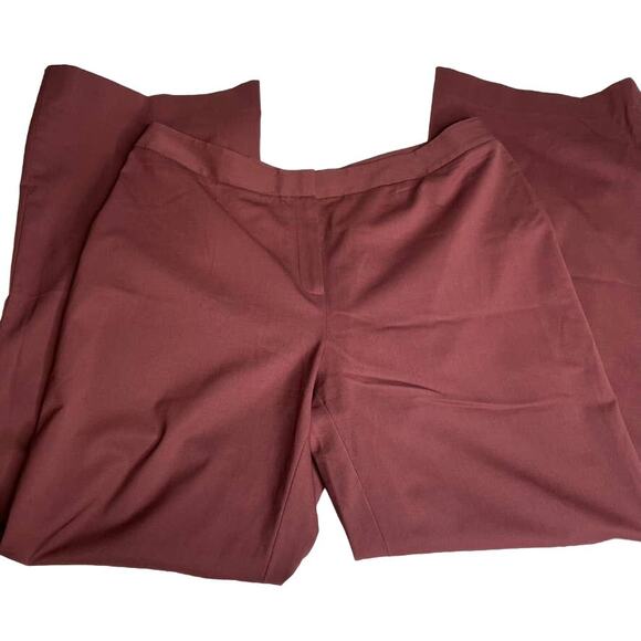 LAFAYETTE 148 Red Maroon Trousers Mens 14 Wool Blend Straight Leg‎ - Picture 2 of 8